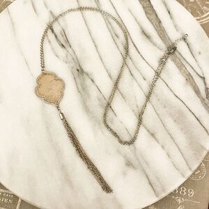 New York & Company Tassel Pendant Necklace Gold and Silver Toned Metal